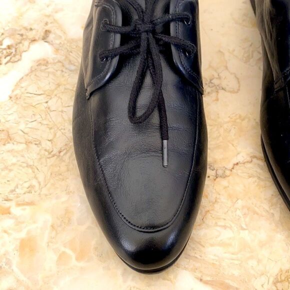 Grasshoppers Black Leather Lace Up Oxfords Shoes - Picture 6 of 11